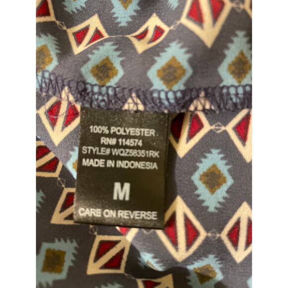 Pleione Women's‎ Size Medium Blouses Cap Sleeve Geometric Preppy Boho - Picture 6 of 6